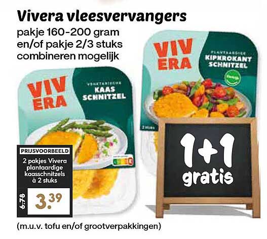 Vivera vleesvervangers 1+1 gratis