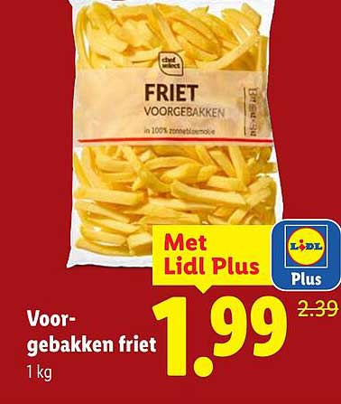 Voorgebakken friet 1 kg Met Lidl Plus