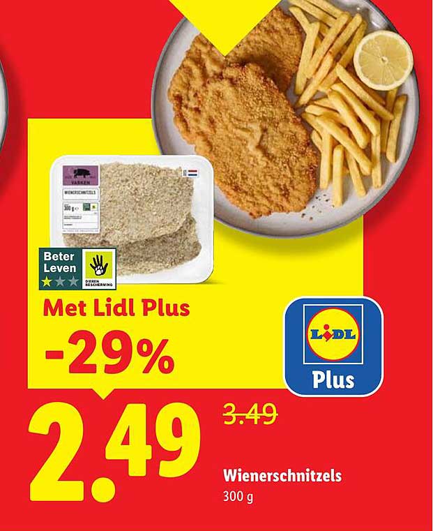 Wienerschnitzels 300 g Met Lidl Plus -29%