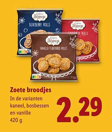Zoete broodjes in de varianten kaneel, bosbessen en vanille 420 g