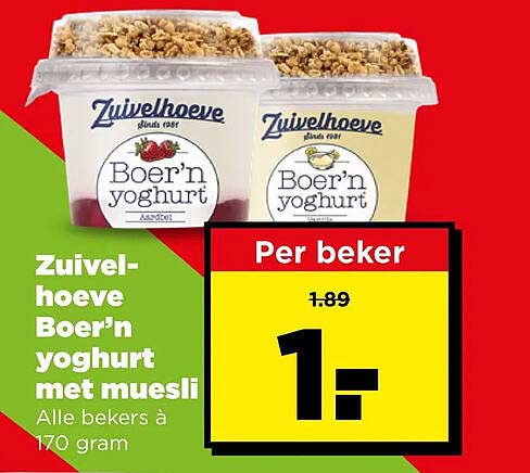 Zuivelhoeve Boer’n yoghurt met muesli