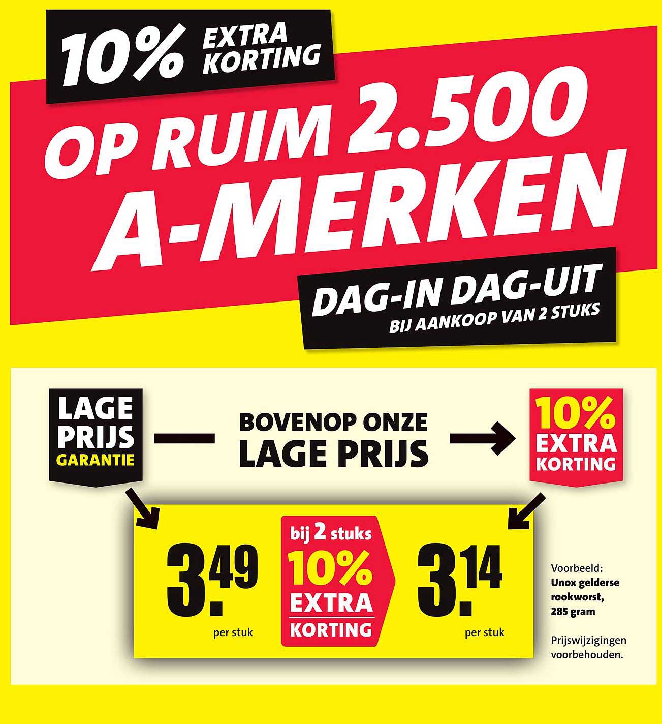 10% EXTRA KORTING OP RUIM 2.500 A-MERKEN