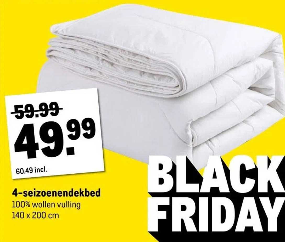 4-seizoenen dekbed 100% wollen vulling 140 x 200 cm