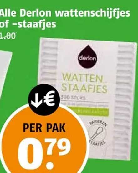 Alle Derlon watten schijfjes of -staafjes