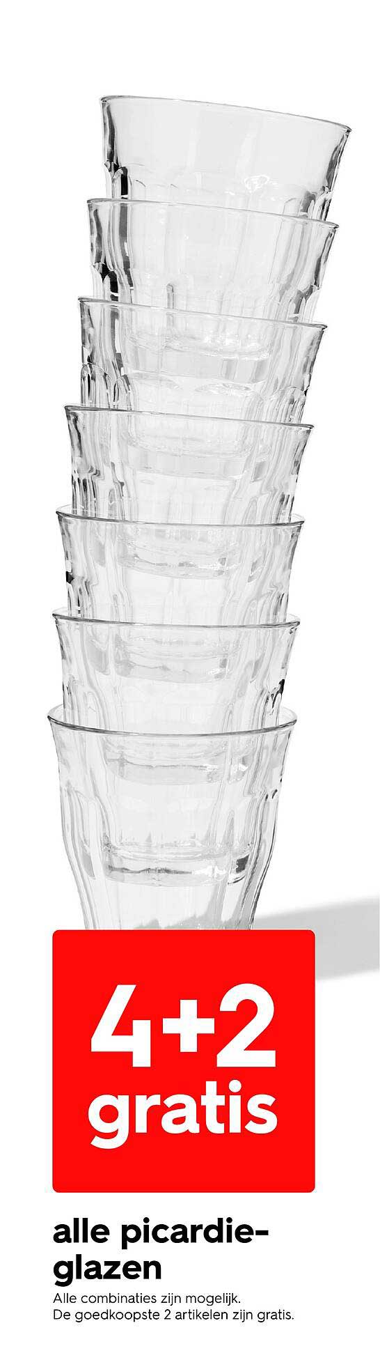 alle picardie-glazen 4 + 2 gratis
