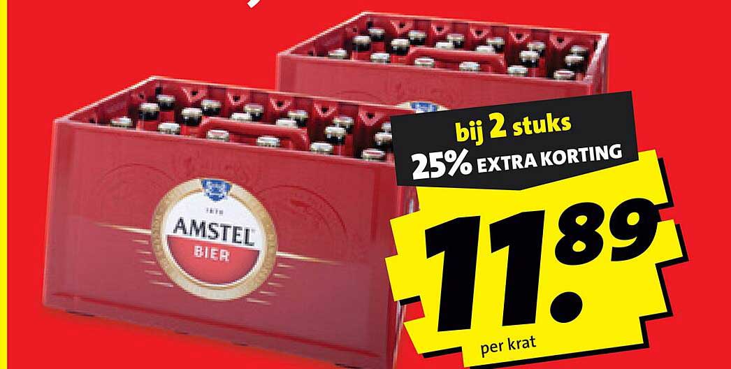 Amstel Bier - 25% extra korting bij 2 stuks