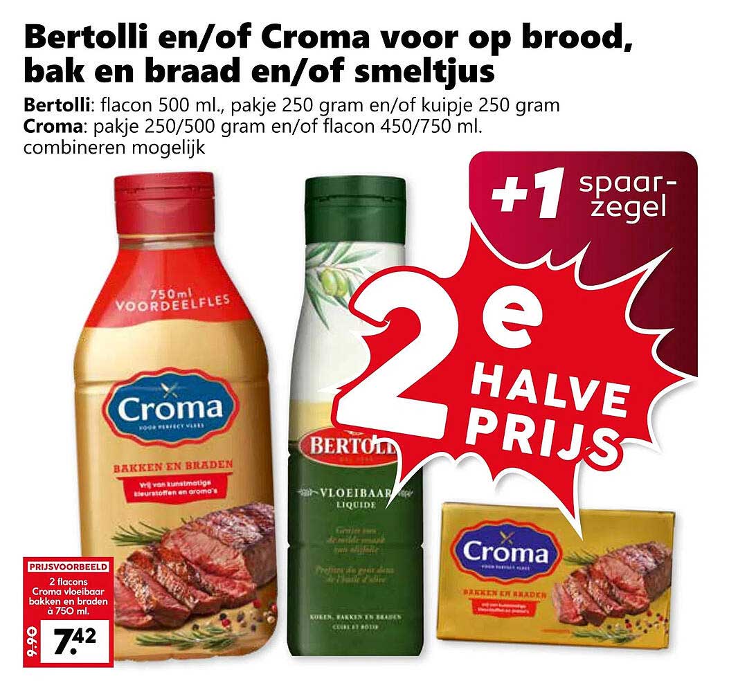 Bertolli en/of Croma voor op brood, bak en braad en/of smeltjus