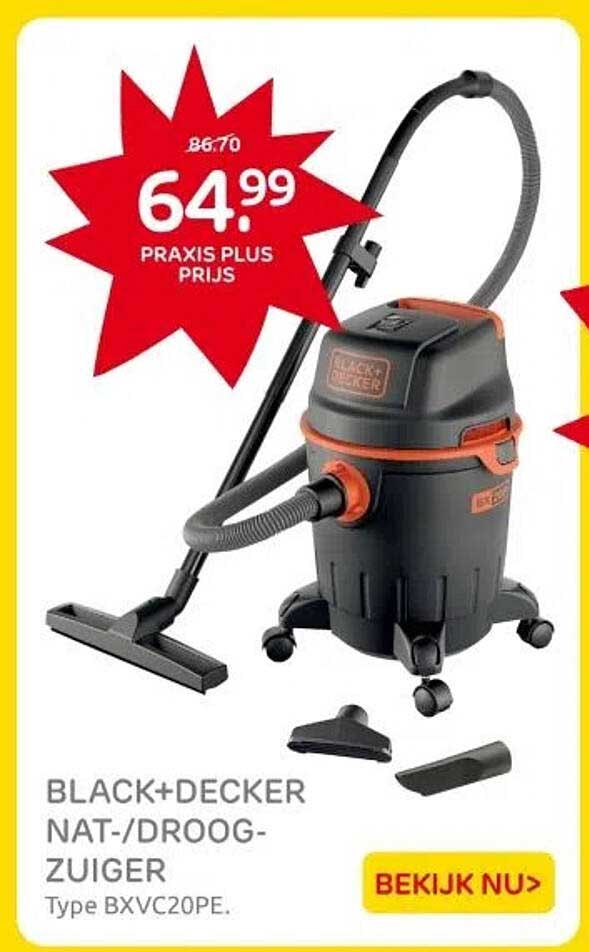 BLACK+DECKER NAT-/DROOG-ZUIGER Type BXV20PE.