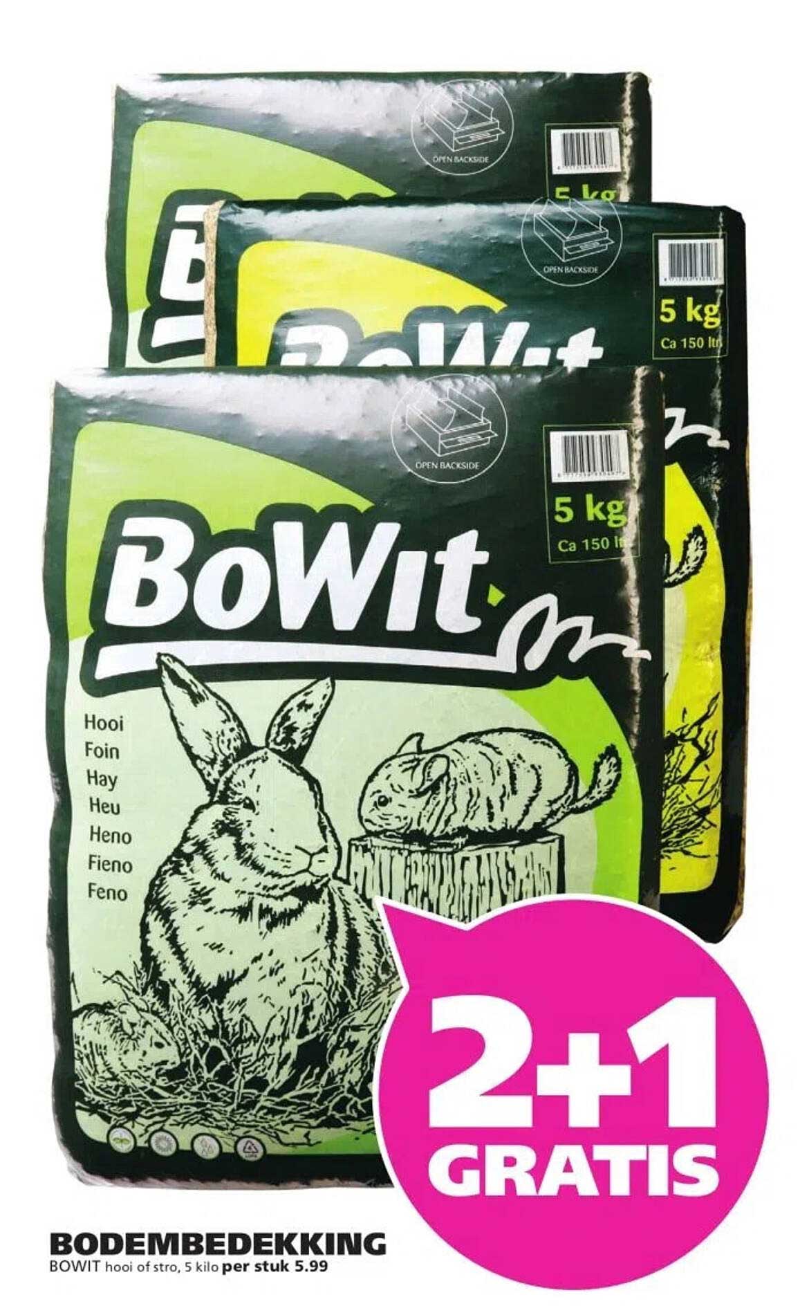 BODEMBEDEKKINGKING BOWIT hooi of stro, 5 kilo per stuk 5.99