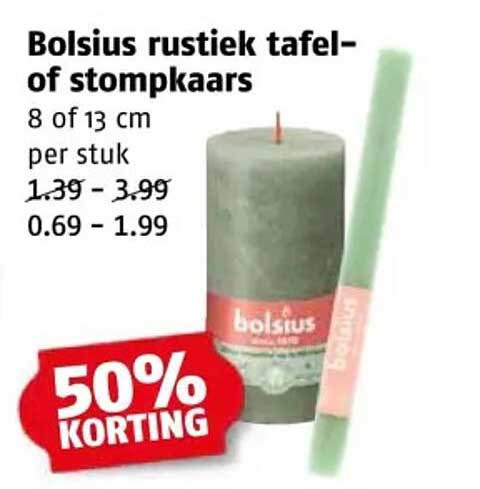 Bolsius rustiek tafel- of stompkaars