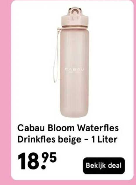 Cabau Bloom Waterfles Drinkfles beige - 1 Liter