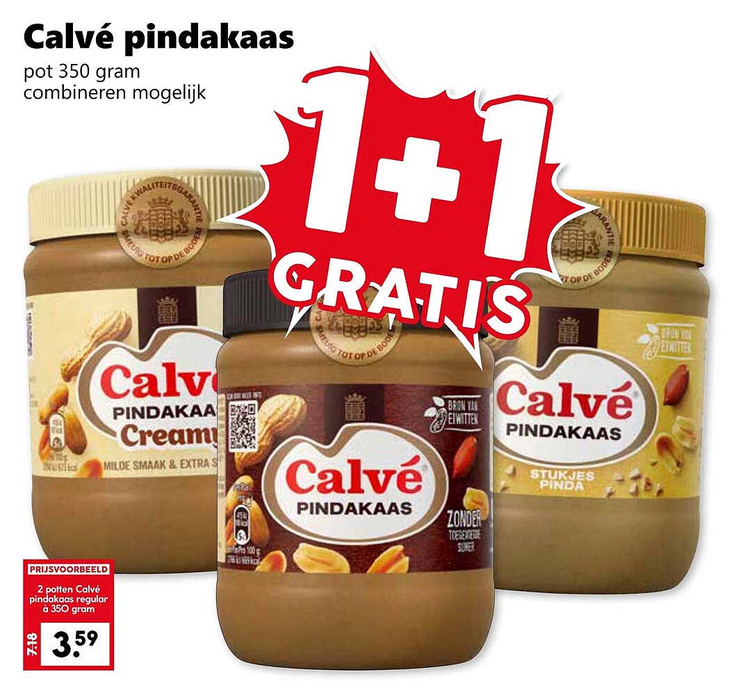 Calvé pindakaas pot 350 gram combineren mogelijk