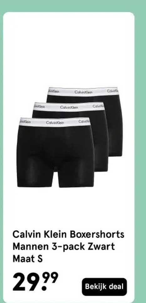 Calvin Klein Boxershorts Mannen 3-pack Zwart Maat S