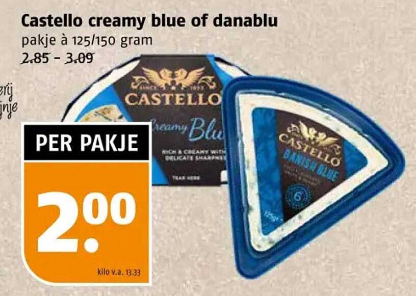 Castello creamy blue of danablu pakje à 125/150 gram