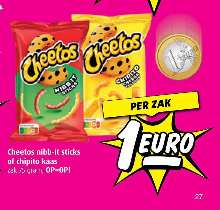 Cheetos nibb-it sticks of chipito kaas