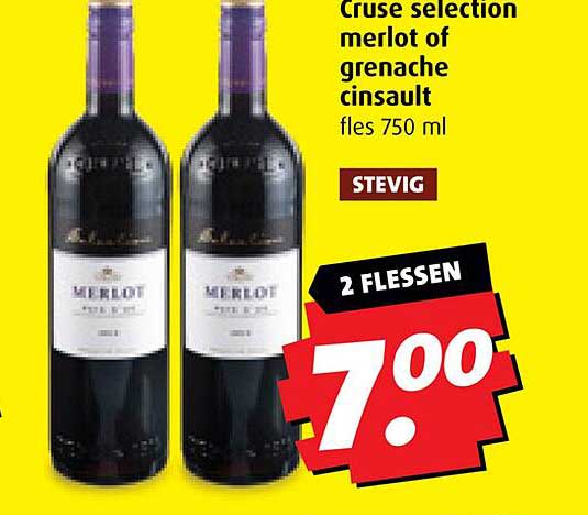Cruse selection merlot of grenache cinsault fles 750 ml