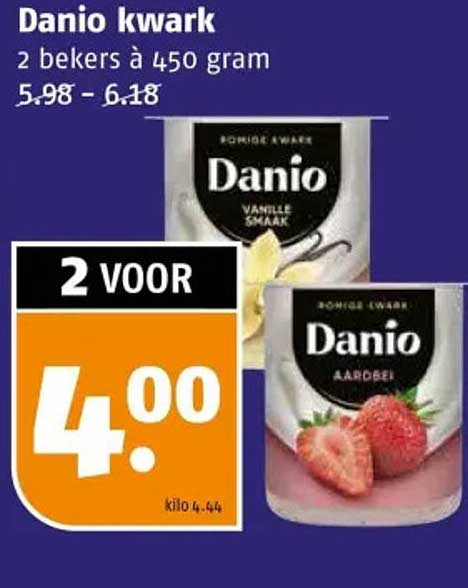 Danio kwark 2 bekers à 450 gram
