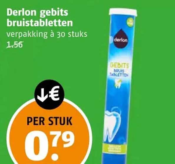 Derlon gebits bruistabletten verpacking à 30 stuks