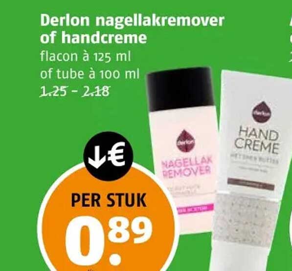 Derlon nagellakremover of handcreme