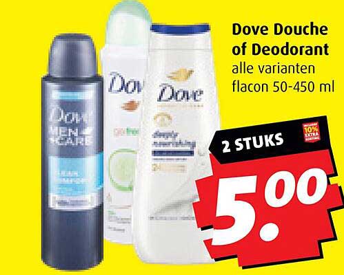 Dove Douche of Deodorant alle varianten flacon 50-450 ml