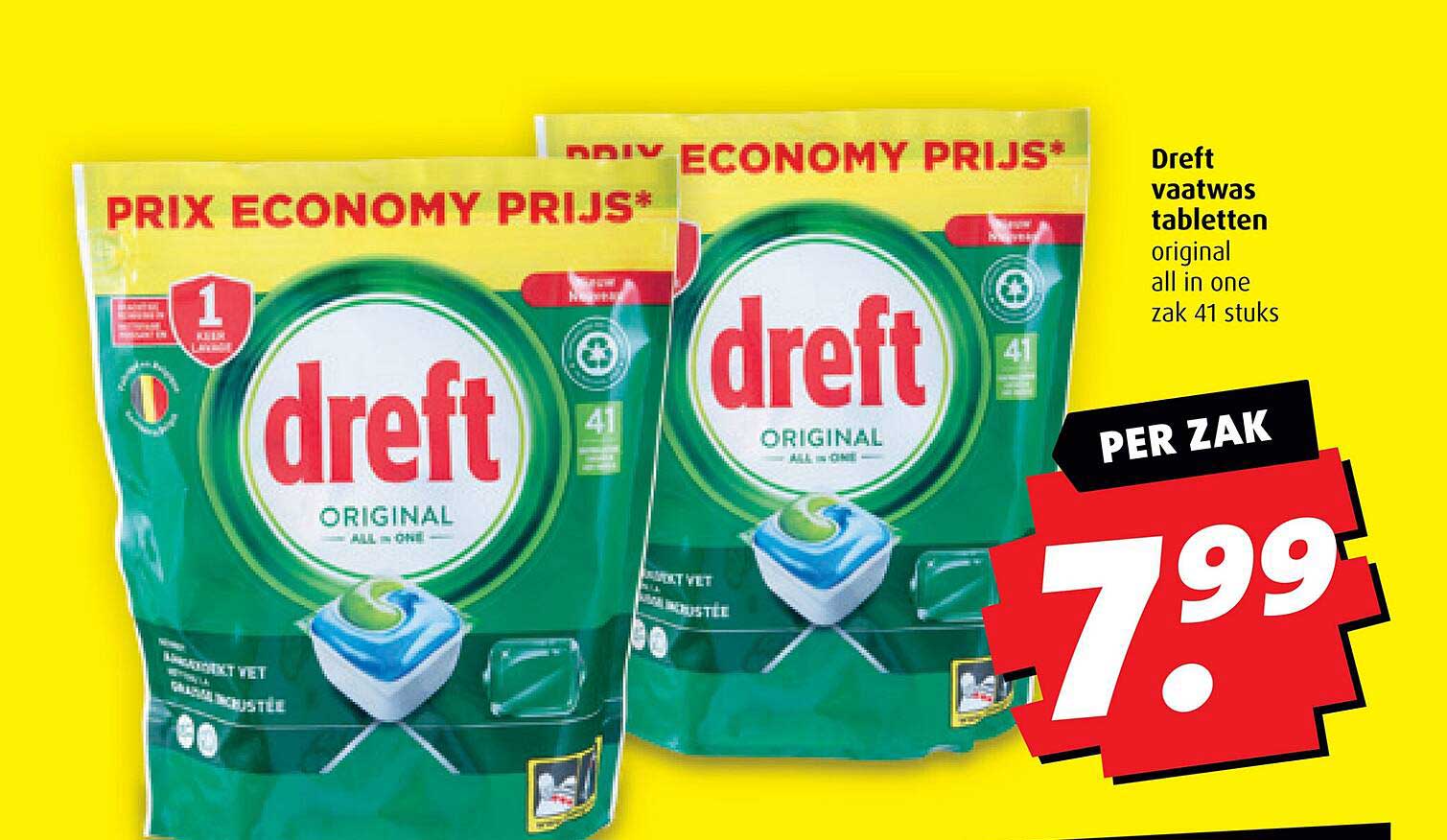 Dreft vaatwas tabletten original all in one zak 41 stuks