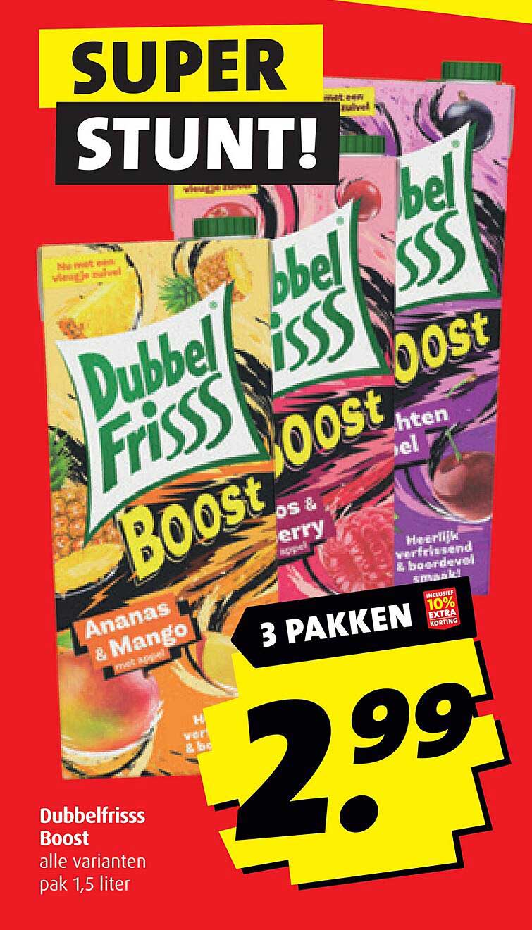 Dubbelfrisss Boost alle varianten pak 1,5 liter