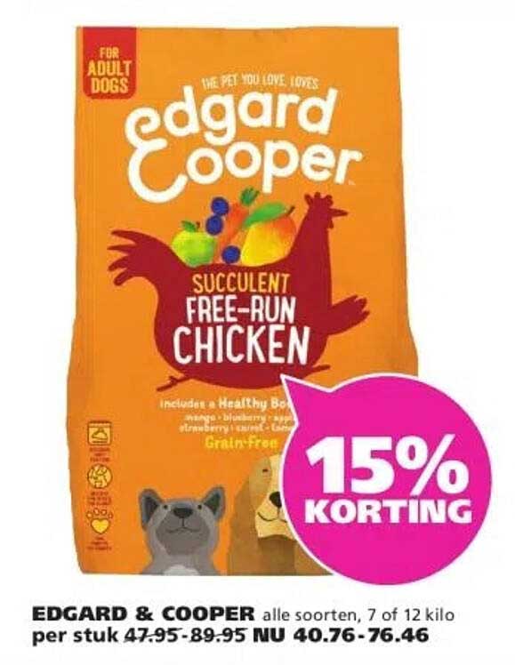 EDGARD & COOPER alle soorten, 7 of 12 kilo per stuk 47.95-89.95 NU 40.76-76.46