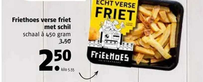 Friethoes verse friet met schil schaal à 450 gram