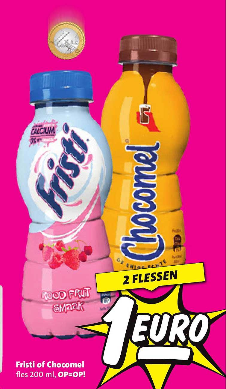 Fristi of Chocomel fles 200 ml, OP=OP!