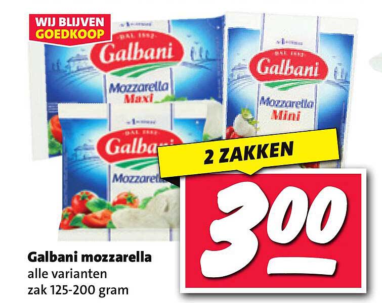 Galbani mozzarella alle varianten zak 125-200 gram