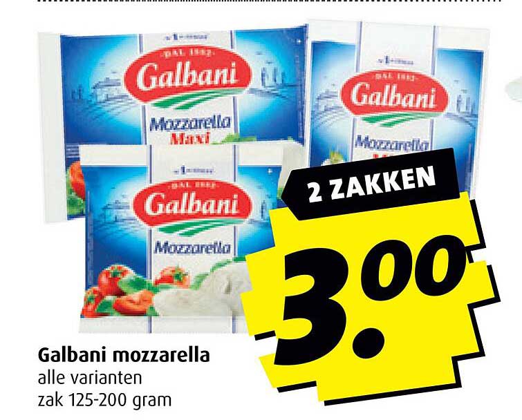 Galbani mozzarella alle varianten zak 125-200 gram