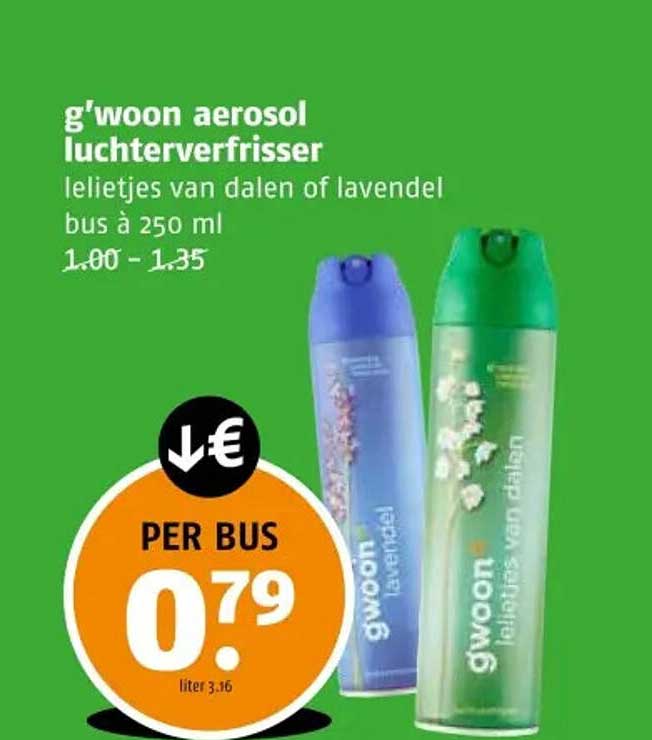 g'woon aerosol luchtverfrisser lelietjes van dalen of lavendel bus à 250 ml