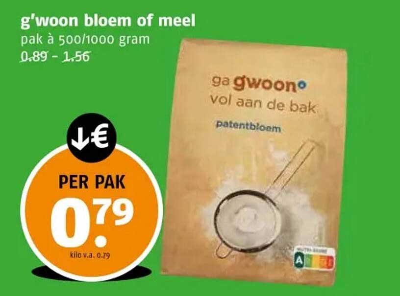 g'woon bloem of meel pak à 500/1000 gram