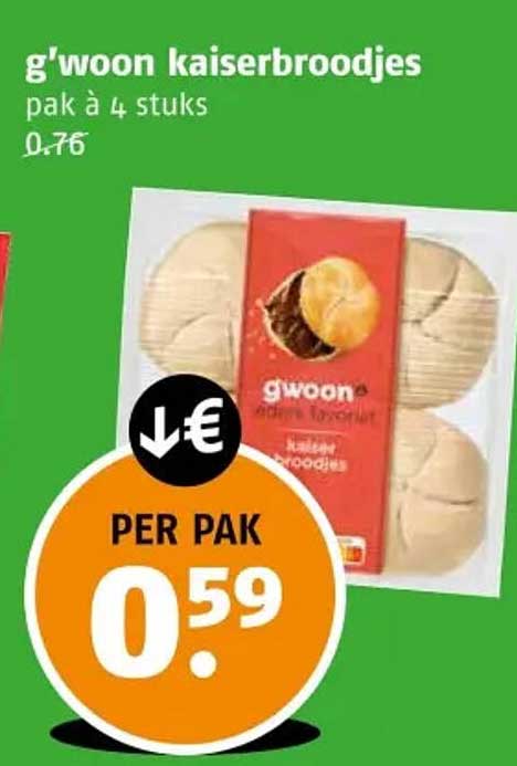 g'woon kaiserbroodjes pak à 4 stuks