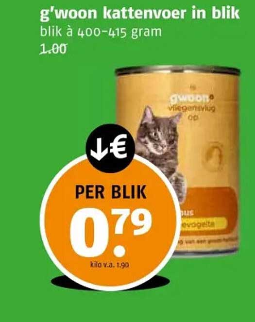 g'woon kattenvoer in blik