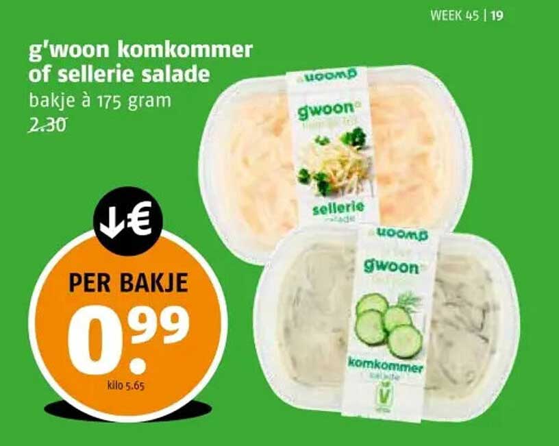 g'woon komkommer of sellerie salade
