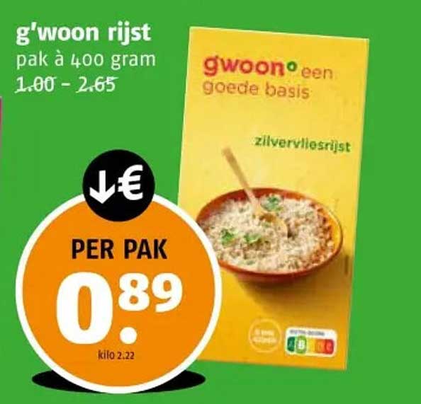 g'woon rijst pak à 400 gram