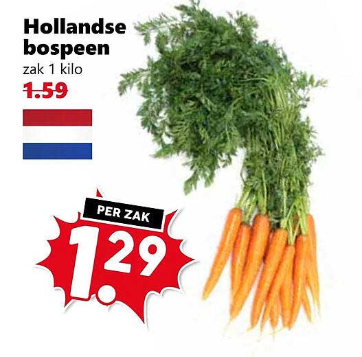 Hollandse bospeen zak 1 kilo