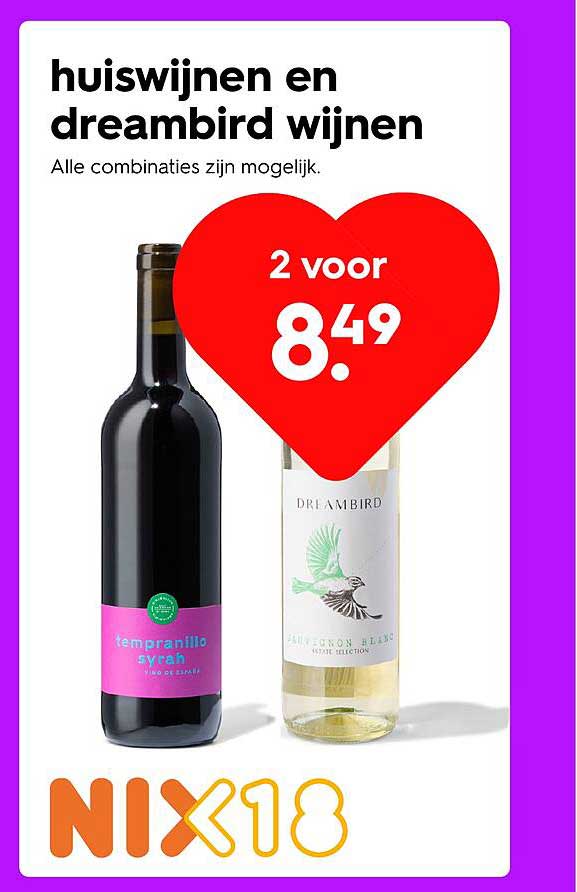 huiswijnen en dreambird wijnen