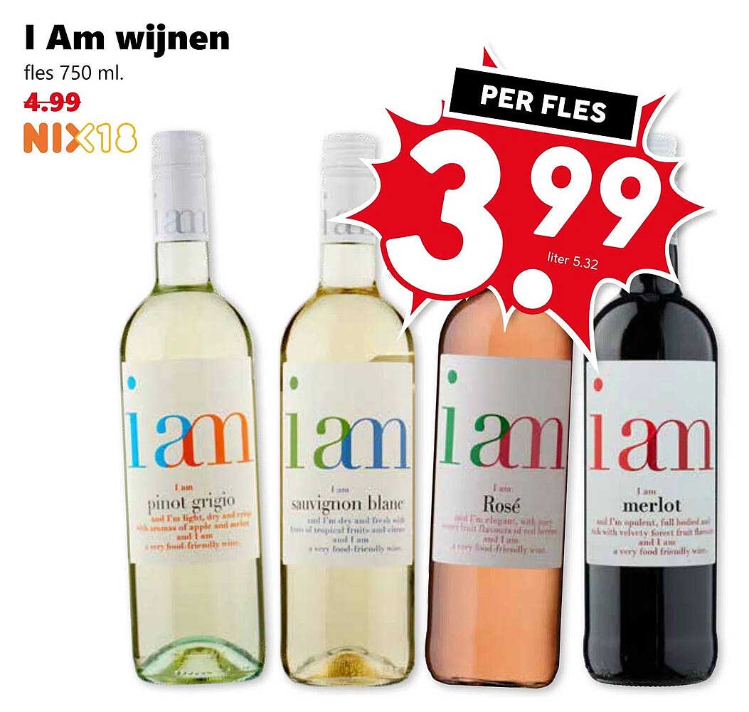 I Am wijnen fles 750 ml.