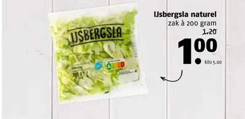 IJsbergsla naturel zak à 200 gram