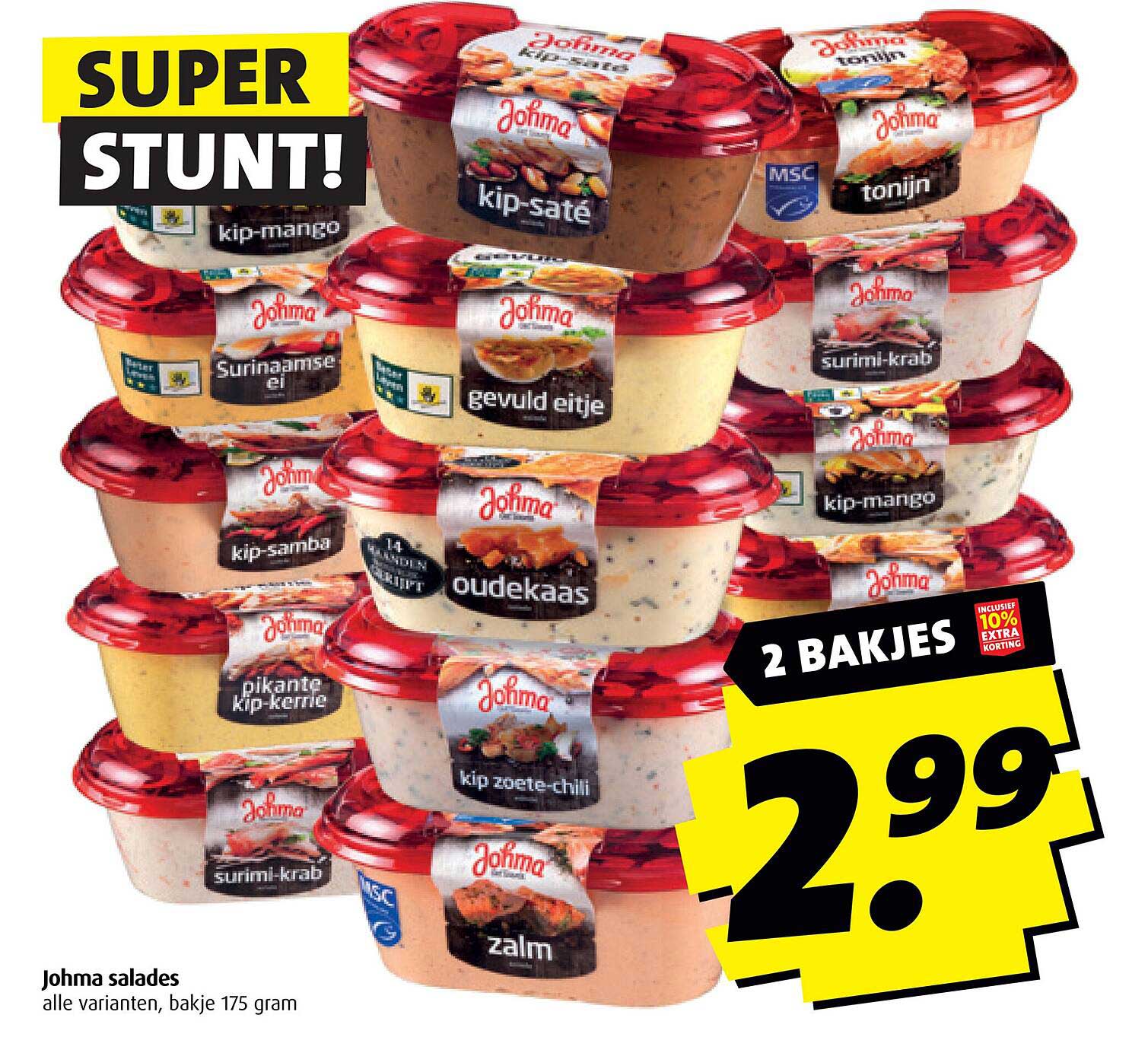 Johma salades alle varianten, bakje 175 gram