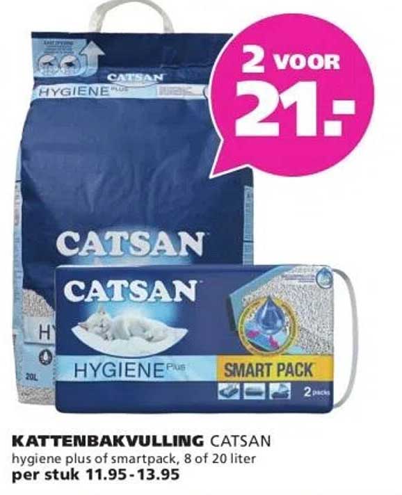 KATTENBAKVULLING CATSAN hygiëne plus of smartpack, 8 of 20 liter