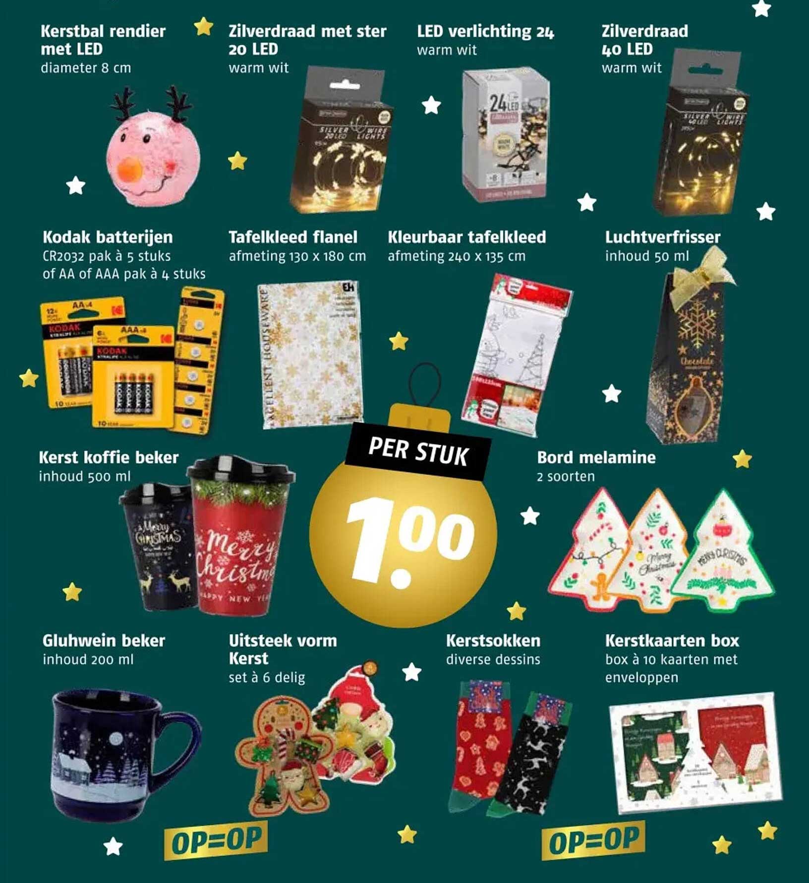 Kerstballen, tafelkleden en meer voor slechts €1 per stuk