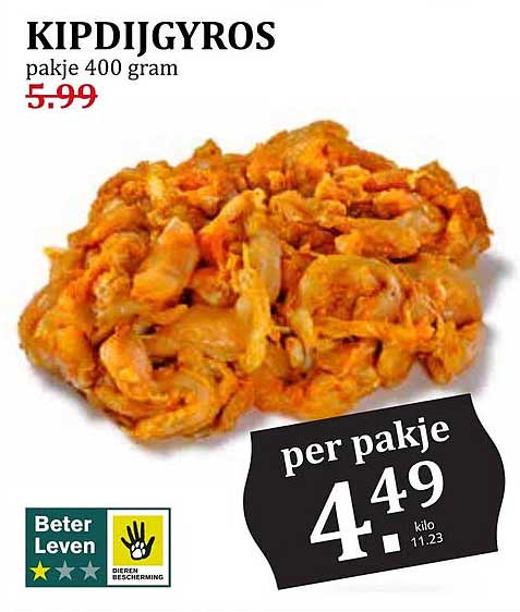 KIPDIJGYROS pakje 400 gram