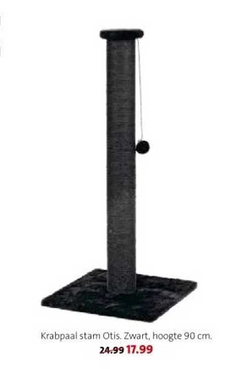 Krabpaal stam Otis. Zwart, hoogte 90 cm.