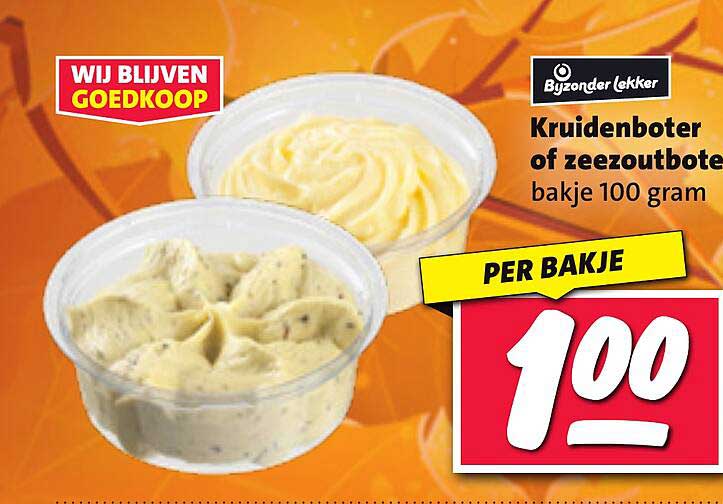 Kruidenboter of zeezoutboter bakje 100 gram