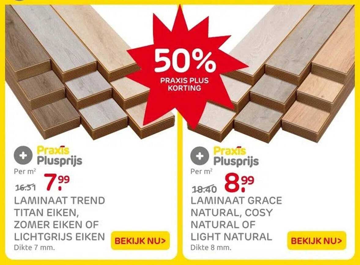 LAMINAAT TREND TITAN EIKEN, ZOMER EIKEN OF LICHTGRIJS EIKEN