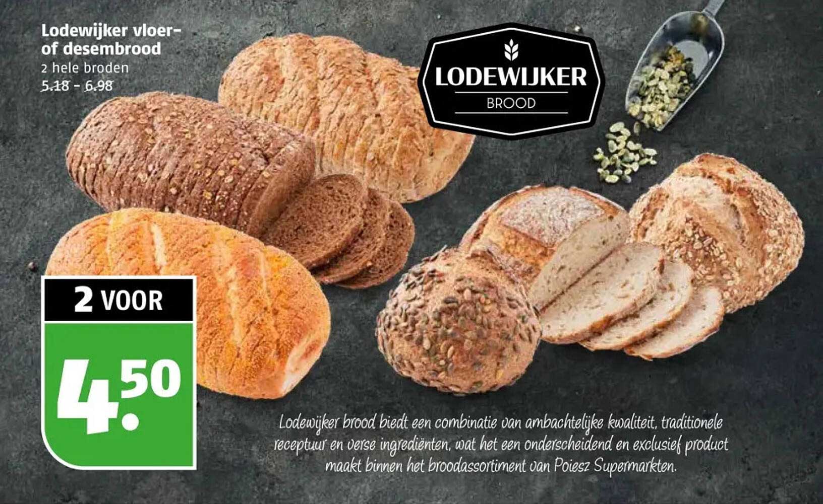 Lodewijker vloer- of desembrood - 2 hele broden