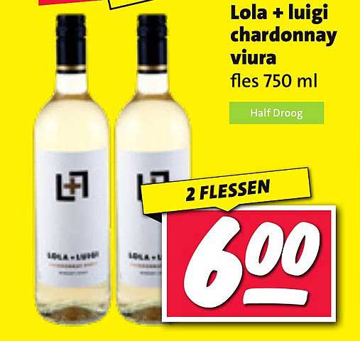 Lola + luigi chardonnay viura fles 750 ml